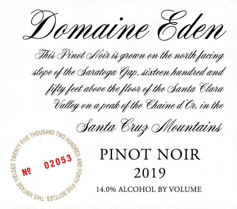 Domaine Eden Pinot Noir 2019 - 750ml