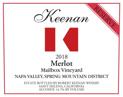 Keenan Merlot Reserve Mailbox Vineyard 2018 - 750ml