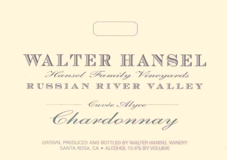 Walter Hansel Cuvee Alyce Chardonnay 2018 - 750ml