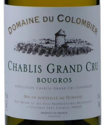 Domaine du Colombier Chablis Grand Cru Bougros 2022 - 750ml