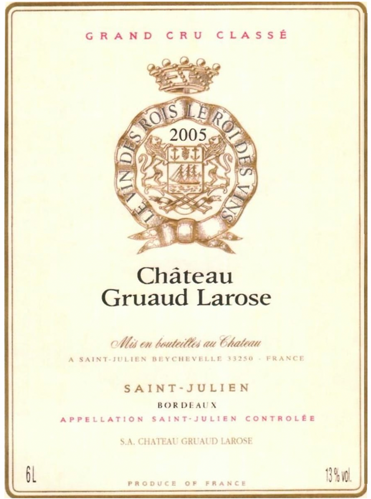 Chateau Gruaud Larose 2005 - 750ml – Redneck Wine Company
