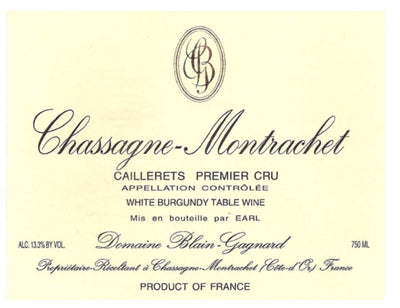 Blain Gagnard Chassagne Montrachet 1er Cru Caillerets 2022 - 750ml