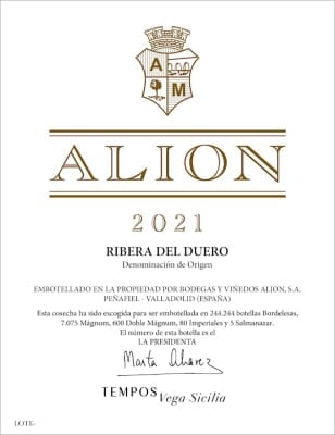 Bodegas y Vinedos Alion 2021 - 750ml