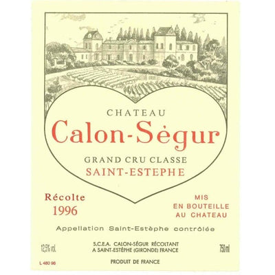Chateau Calon Segur Saint Estephe 1996 - 750ml