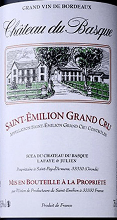 Chateau Du Basque Saint Emilion Grand Cru 2019 - 750ml