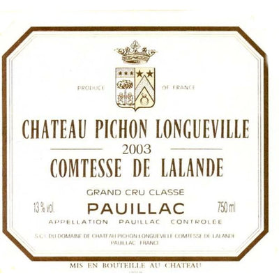 Chateau Pichon Longueville Comtesse de Lalande 2003 - 750ml