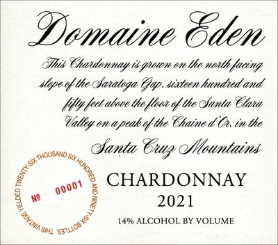 Domaine Eden Chardonnay 2021 - 750ml