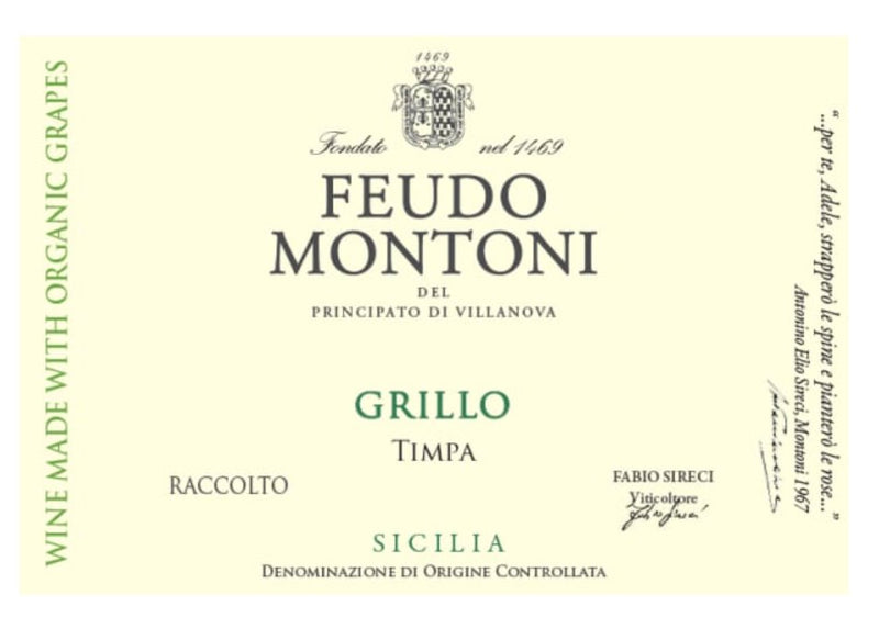 Feudo Montoni Grillo della Timpa 2022 - 750ml