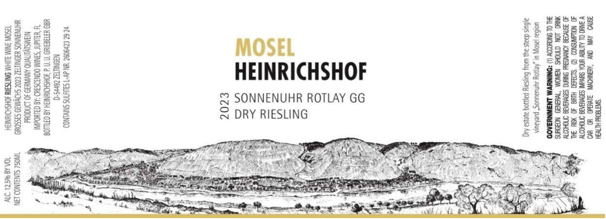 Heinrichshof Sonnenuhr Rotlay GG Dry Riesling 2023 - 750ml