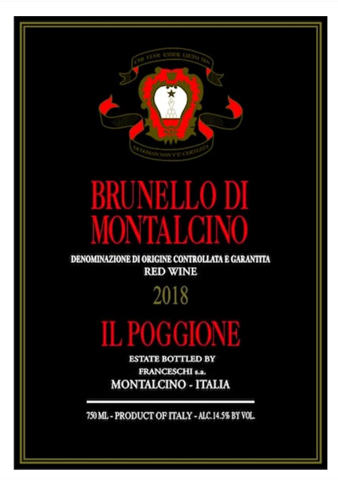 Il Poggione Brunello di Montalcino 2018 - 750ml