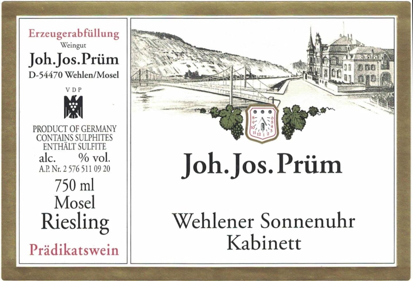 Joh. Jos. Prüm Wehlener Sonnenuhr Riesling Kabinett 2022 -750ml