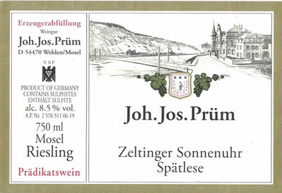 Joh. Jos. Prüm Zeltinger Sonnenuhr Spatlese Riesling 2022 - 750ml