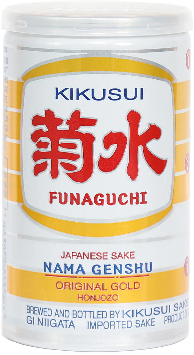 Kikusui Funaguchi Honjouzou "Gold Can" Nama Genshu Sake -- 菊水酒造「ふなぐち 」本醸造元祖生原酒 - 200ml