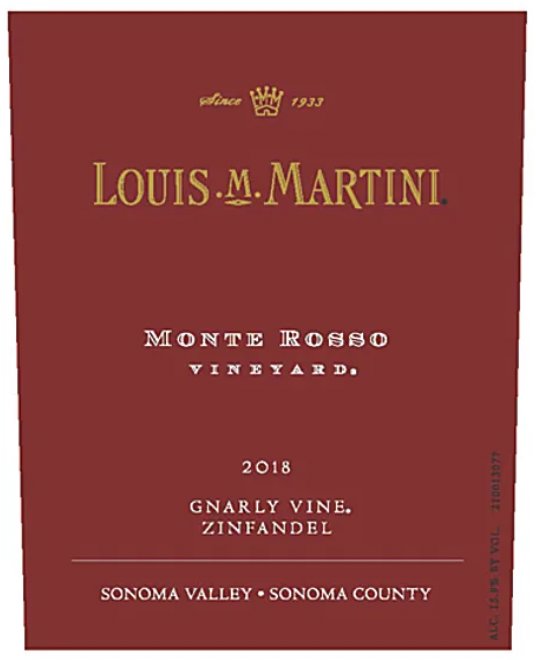 Louis Martini Monte Rosso Vineyard Gnarly Vine Zinfandel 2018 - 750ml
