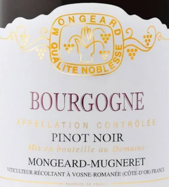 Mongeard-Mugneret Bourgogne Pinot Noir 2022 - 750m
