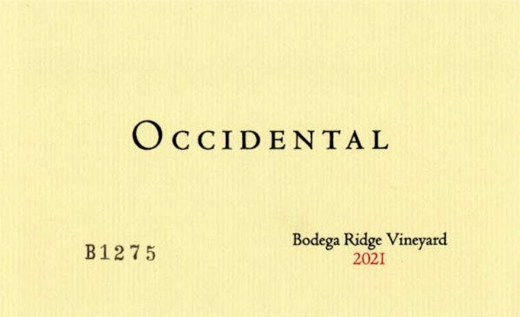 Occidental Bodega Ridge Vineyard Pinot Noir 2021 - 750ml