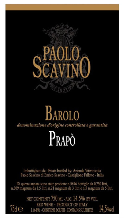 Paolo Scavino Barolo Prapo 2019 - 750ml