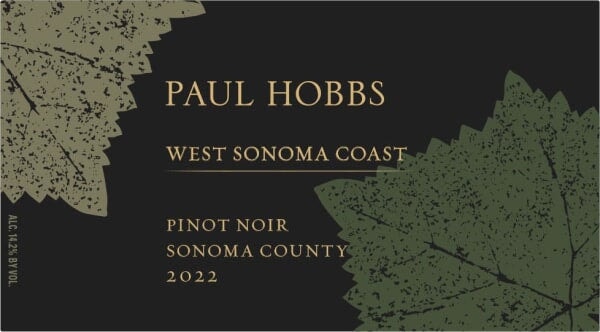 Paul Hobbs West Sonoma Coast Pinot Noir 2022 - 750ml