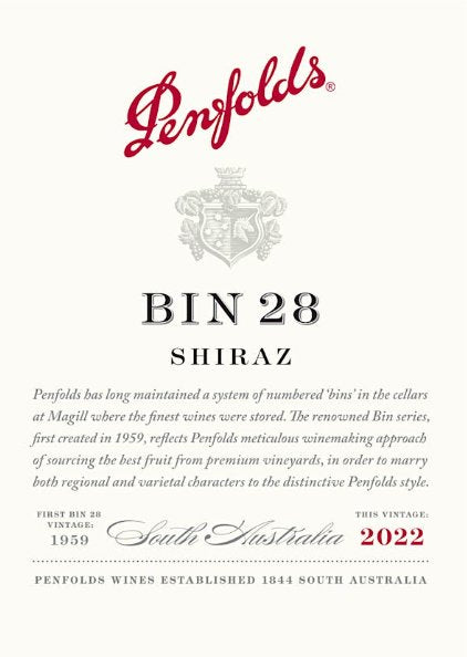 Penfolds Shiraz Bin 28 2022 - 750ml