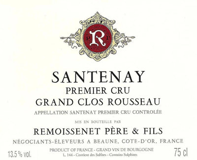 Remoissenet Pere & Fils Santenay Grand Clos Rousseau Premier Cru 2020 - 750ml