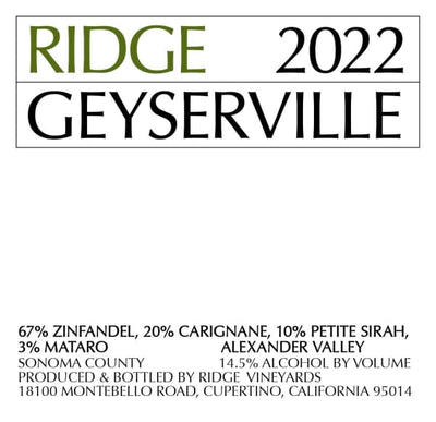 Ridge Geyserville Red Blend 2022 - 750ml
