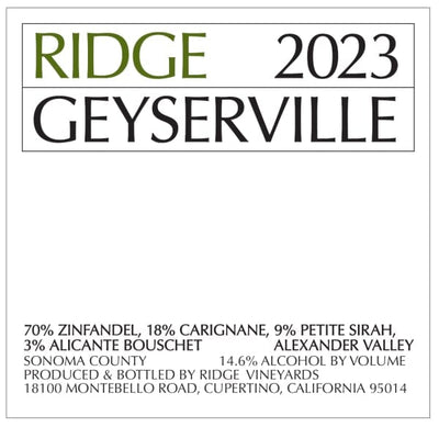 Ridge Geyserville Red Blend 2023 - 750ml