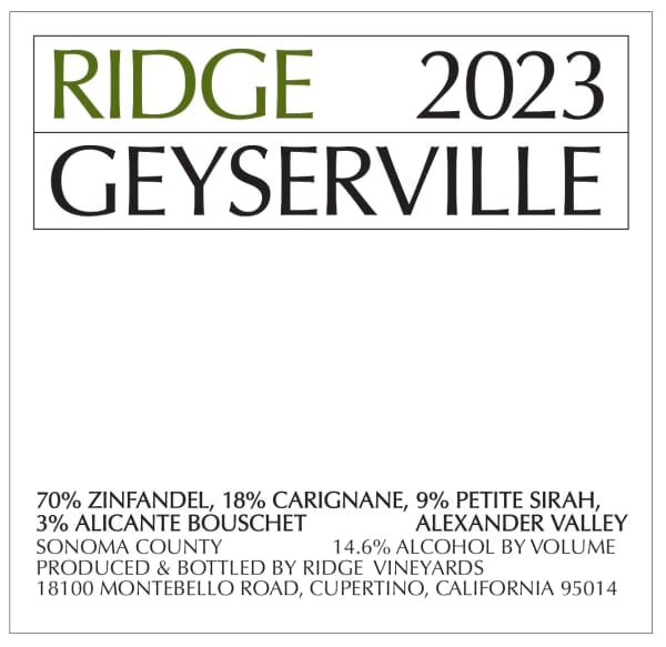 Ridge Geyserville Red Blend 2023 - 750ml