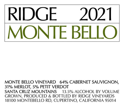 Ridge Monte Bello Red 2021 - 1.5L