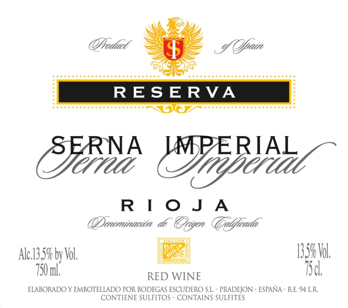 Serna Imperial Reserva Rioja 2015 - 750ml