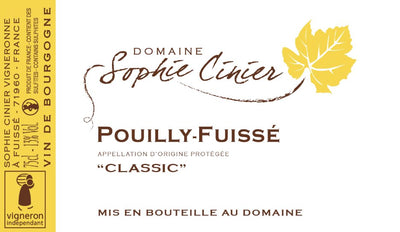 Sophie Cinier Pouilly-Fuisse 'Classic' 2022 - 750ml