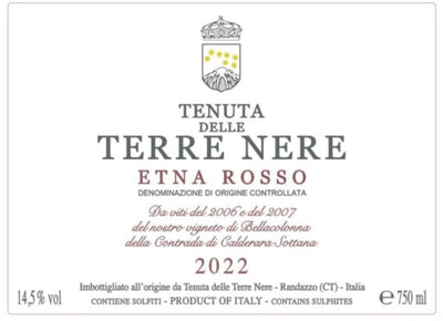 Terre Nere Etna Rosso Bellacolonna Calderara 2022 - 750ml