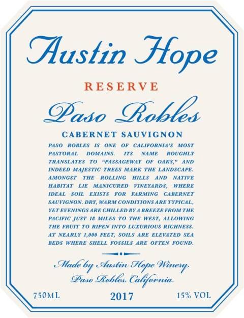 Austin Hope Reserve Cabernet Sauvignon 2017 - 750ml