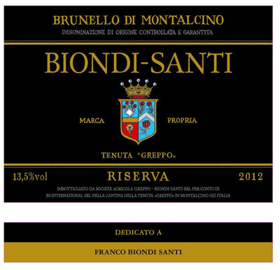 Biondi Santi Brunello di Montalcino Riserva 2012 - 750ml