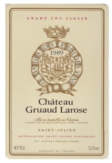Chateau Gruaud Larose 1989 - 750ml