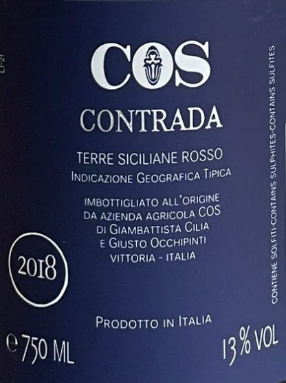 COS Contrada Rosso Terre Siciliane IGT 2018 - 750ml