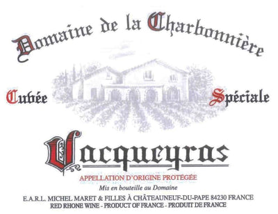 Domaine de la Charbonniere Vacqueyras Cuvee Speciale 2019 - 750ml