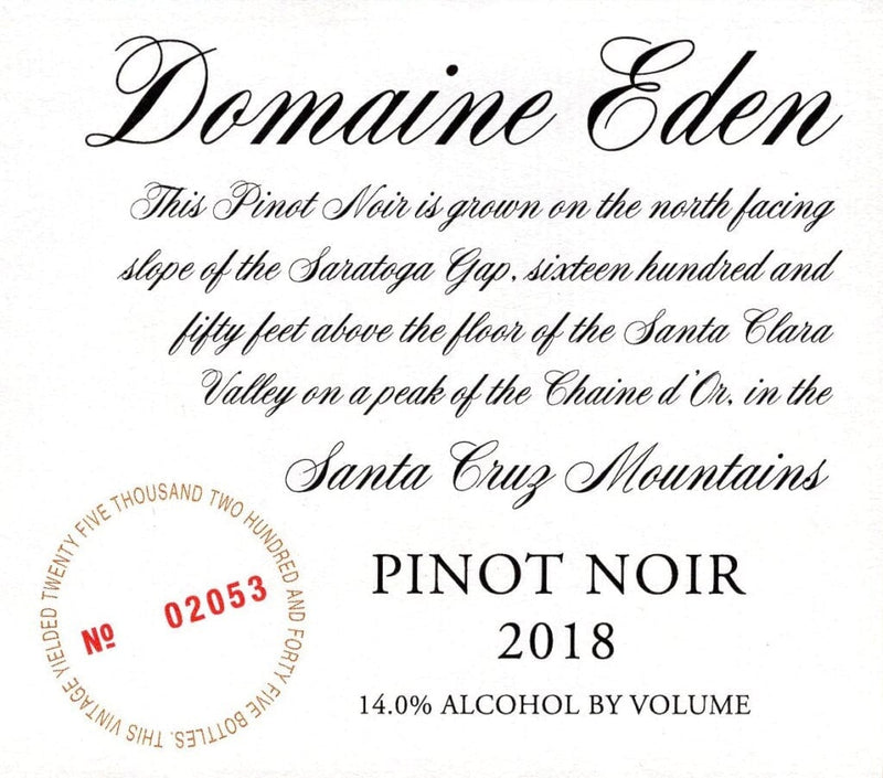 Domaine Eden Pinot Noir 2018 - 750ml