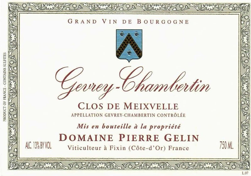 Domaine Pierre Gelin Gevrey Chambertin Clos de Meixvelle 2017 - 750ml