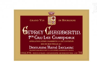 Domaine Rene Leclerc Gevrey Chambertin 1er Cru Les Champeaux 2016 - 750ml