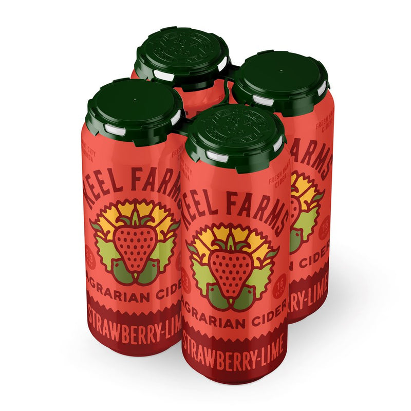 Keel Farms Agrarian Cider Strawberry Lime - 4pk