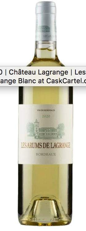 Les Arums de Lagrange Bordeaux Blanc 2020 - 750ml