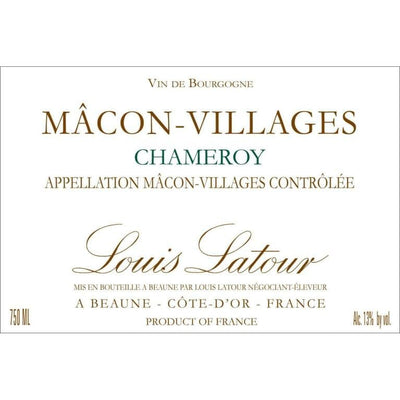 Louis Latour Macon Villages Chameroy 2017 - 750ml