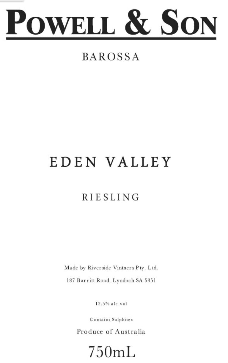 Powell & Son Eden Valley Riesling 2018 - 750ml