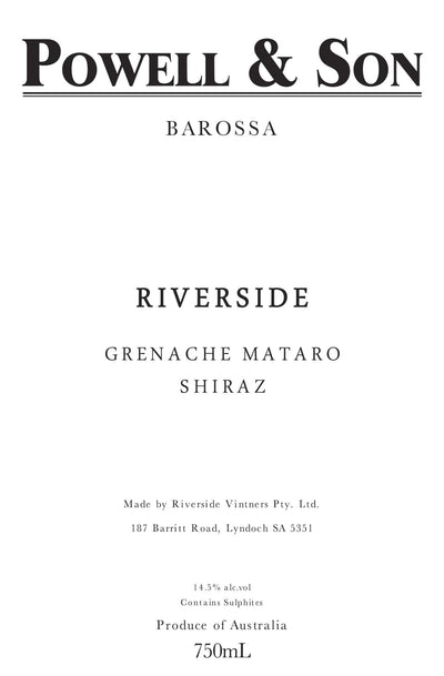 Powell & Son Riverside Grenache Shiraz Mataro 2017 - 750ml