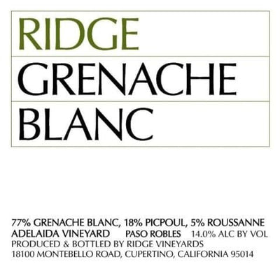 Ridge Grenache Blanc Adelaida 2020 - 750ml