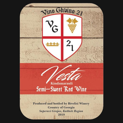 Rtvelisi 'Vesta' Kindzmarauli Semi-Sweet Red 2019 - 750ml