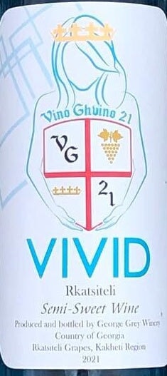 Vino Ghvino 21 'Vivid' Rkatsiteli Semi-Sweet Blue Wine 2021 - 750ml